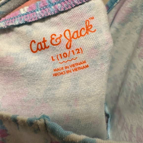 2 Cat & Jack Girls' Summer Dresses Size L (10/12) Vibrant Lemon & Tie-Dye Prints - Picture 2 of 4